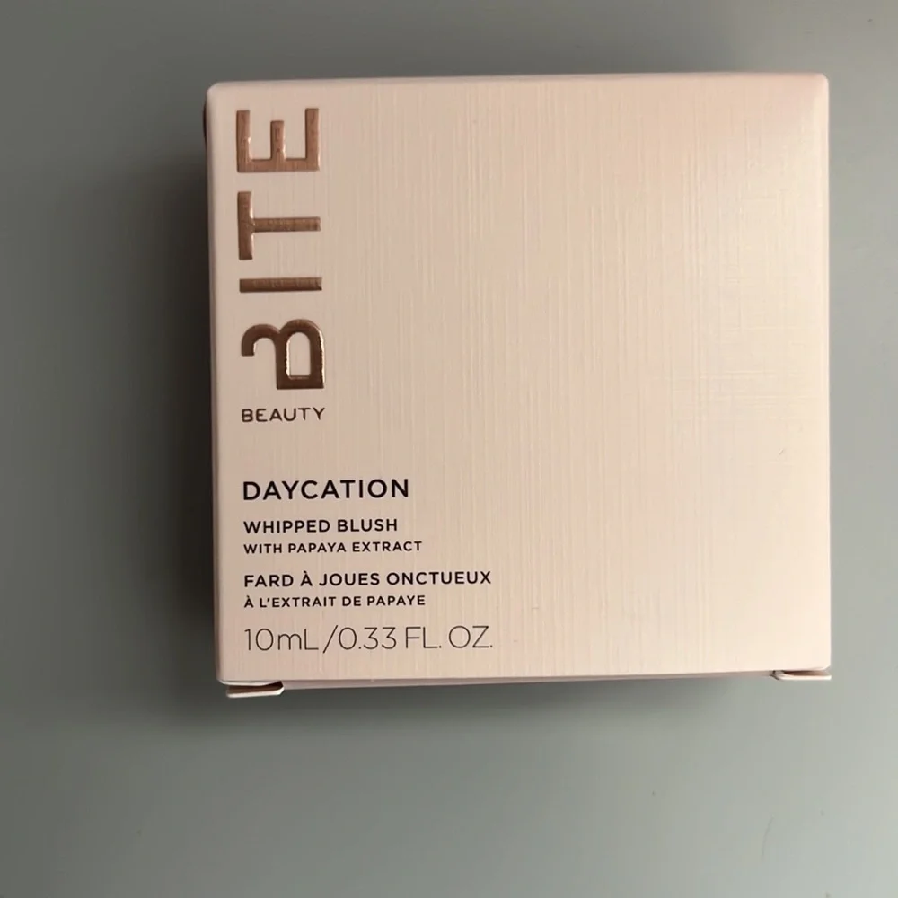 Lip Lab Bag and Bite Beauty Blush. Daycation Whipped Blush in Hibiscus Slush